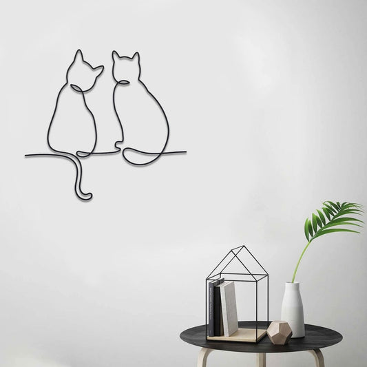 Metal Cat Wall Art - Cat Wall Decor - Hanging Cats