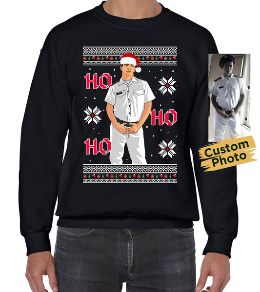 Custom Photo Ugly Christmas Sweatershirt, Custom Face Sweat for Christmas, Custom Santa Hat Sweatshirt, Ugly Christmas Sweater with Picture