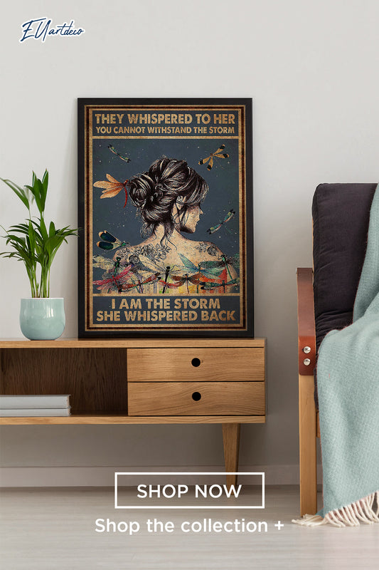 They Whispered to Her You Cannot Withstand the Storm I am The Storm She Whispered back poster, Wall Decor, Girl Into the Forest Art Print