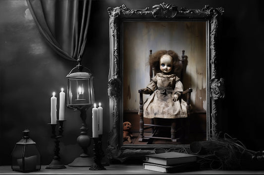 Haunted Doll Poster, Dark Romantic Creepy, Horror Spooky Cute, Wall Art Halloween Poster