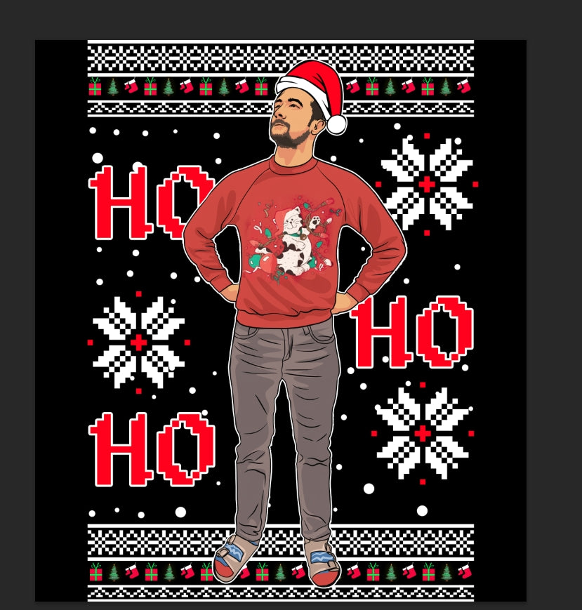 Custom Photo Ugly Christmas Sweatershirt, Custom Face Sweat for Christmas, Custom Santa Hat Sweatshirt, Ugly Christmas Sweater with Picture