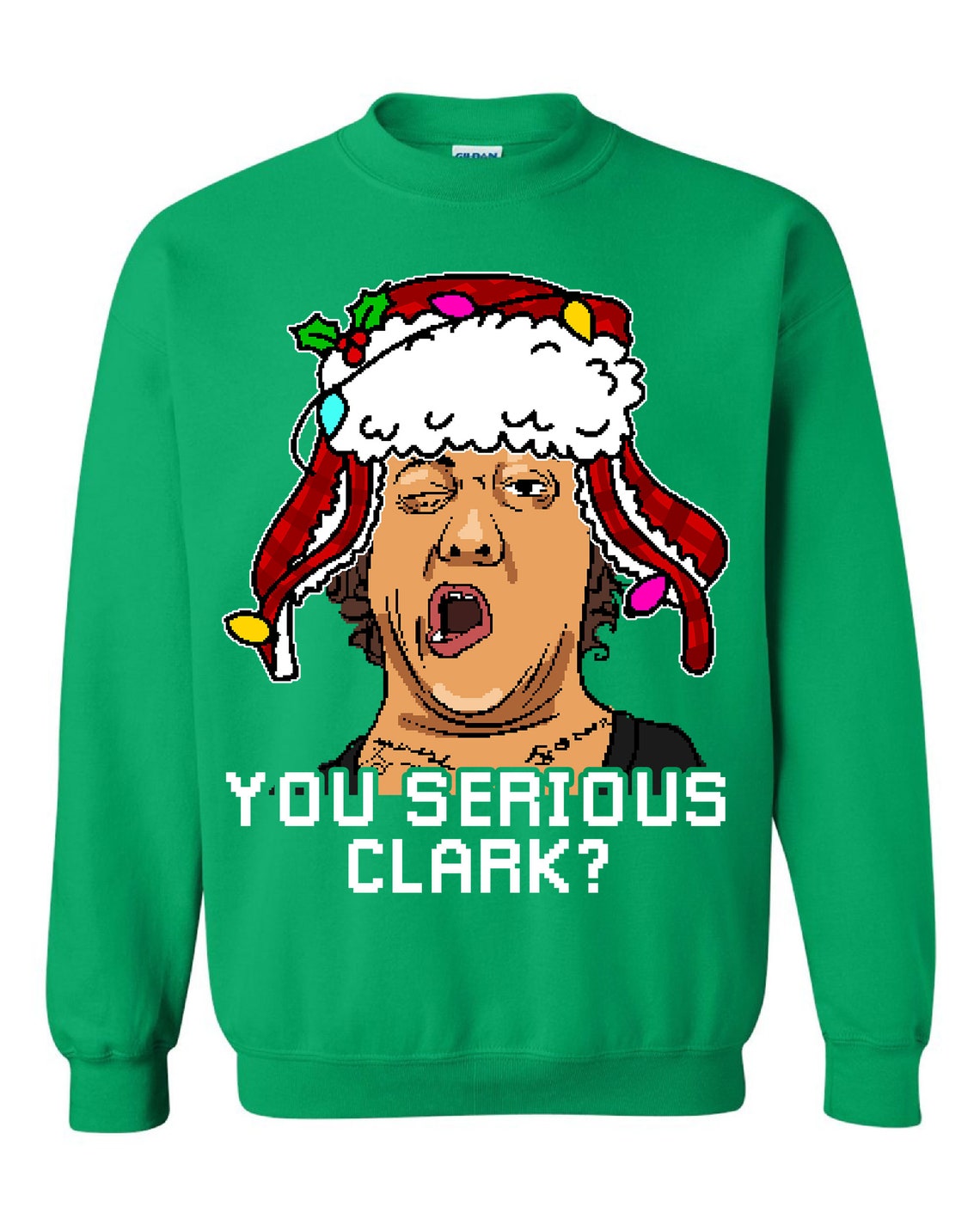 You Serious Clark Personalized Photo Pixel Christmas Shirt, Custom Christmas Sweatshirs