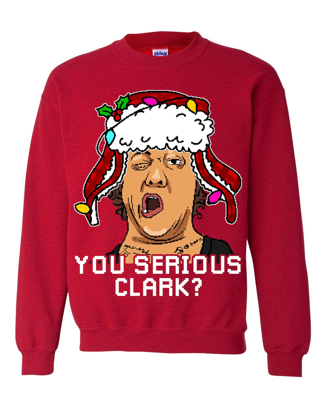 You Serious Clark Personalized Photo Pixel Christmas Shirt, Custom Christmas Sweatshirs