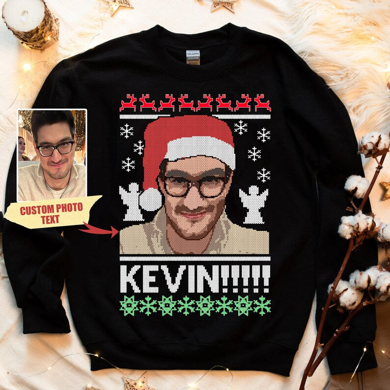 Custom Photo To Pixel For Merry Christmas Shirt