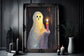 Ghost Holding A Candle Poster, Dark Romantic Ghost Holding A Candle Poster Creepy, Horror Spooky Cute, Wall Art Halloween Poster 01