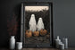 Ghost In The Pumpkin Patch Poster, Dark Romantic Ghost Standing in The Pumpkin Patch Creepy, Ghost in  Wall Art Halloween Poster SS01