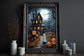 Trick or Treating at a Haunted House Poster, Dark Romantic Ghost Trick or Treating Creepy, Ghost in  Wall Art Halloween Poster SS01