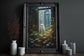 Ghost Outside Looking In Poster, Dark Romantic Ghost Standing in Window Creepy, Ghost Outside Looking In Wall Art Halloween Poster