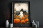 Ghost In The Pumpkin Patch Poster, Dark Romantic Ghost Standing in The Pumpkin Patch Creepy, Ghost  Wall Art Halloween Poster SS01