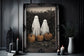 Ghost In The Pumpkin Patch Poster, Dark Romantic Ghost Standing in The Pumpkin Patch Creepy, Ghost in  Wall Art Halloween Poster SS01