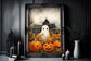 Ghost In The Pumpkin Patch Poster, Dark Romantic Ghost Standing in The Pumpkin Patch Creepy, Ghost  Wall Art Halloween Poster SS01