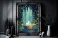 Ghost Cute In The Bathtub In The Forest Poster, Dark Romantic Ghost In The Forest Creepy, Horror Spooky Cute, Wall Art Halloween Poster