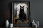 Black Cat On A Headstone Poster, Dark Romantic Black Cat Standing On A Headstone Creepy, Horror Spooky Cute, Wall Art Halloween Poster