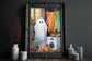 The Ghost Is Doing Laundry Poster, Dark Romantic Ghost Is Doing Laundry Creepy, Horror Spooky Cute, Wall Art Halloween Poster