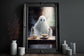 Ghost Drinking Tea Poster, Dark Romantic Ghost Drinking Tea Creepy, Horror Spooky Cute, Wall Art Halloween Poster